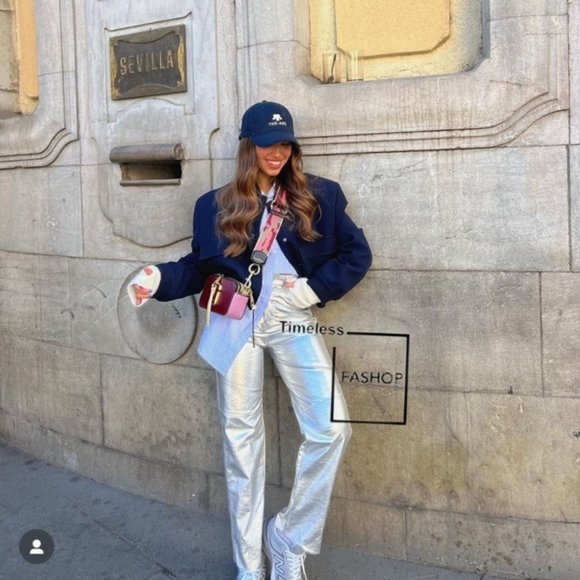 ZARA THE METALLIC SLIM WAXED JEANS - Picture 11 of 11